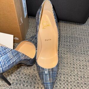 Christian Louboutin Blue Checkered “So Kate” Women's Shoes